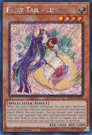 Fairy Tail Luna Platinum Secret Rare 25th Anniversary Rarity Collection Yu-Gi-Oh! card