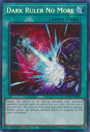 Dark Ruler No More Secret Rare 25th Anniversary Rarity Collection Yu-Gi-Oh! card