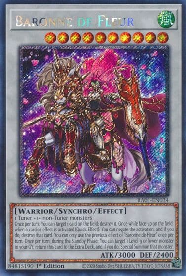 Baronne de Fleur Platinum Secret Rare 25th Anniversary Rarity Collection Yu-Gi-Oh! card