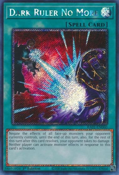 Dark Ruler No More Platinum Secret Rare 25th Anniversary Rarity Collection Yu-Gi-Oh! card