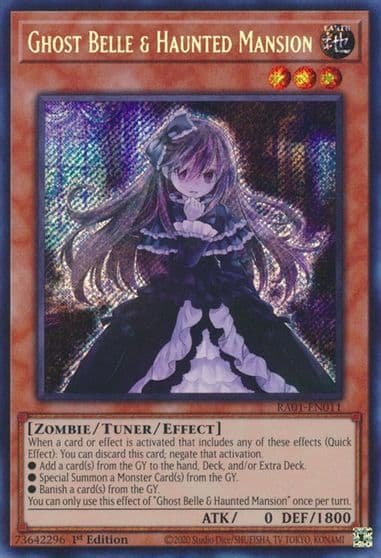 Ghost Belle and Haunted Mansion Secret Rare 25th Anniversary Rarity Collection Yu-Gi-Oh! card