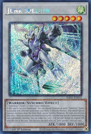 Junk Speeder Platinum Secret Rare 25th Anniversary Rarity Collection Yu-Gi-Oh! card