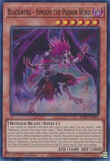Blackwing Simoon the Poison Wind 25th Anniversary Rarity Collection Yu-Gi-Oh! card