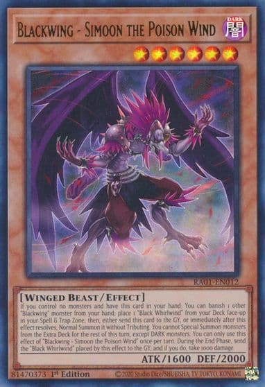 Blackwing Simoon the Poison Wind UR 25th Anniversary Rarity Collection Yu-Gi-Oh! card