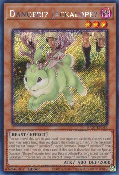 Danger Jackalope Platinum Secret Rare 25th Anniversary Rarity Collection Yu-Gi-Oh! card
