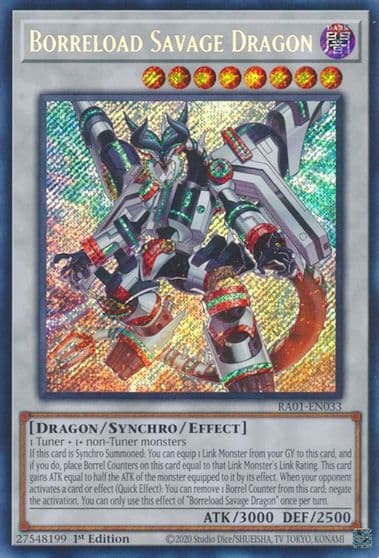 Borreload Savage Dragon Secret Rare 25th Anniversary Rarity Collection Yu-Gi-Oh! card