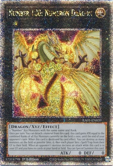 Number 100 Numeron Dragon Quarter Century Secret Rare 25th Anniversary Rarity Collection Yu-Gi-Oh! card