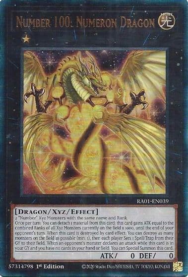 Number 100 Numeron Dragon PUR 25th Anniversary Rarity Collection Yu-Gi-Oh! card