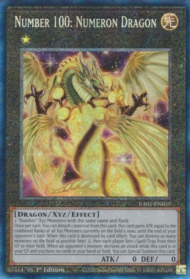 Number 100 Numeron Dragon PCR 25th Anniversary Rarity Collection Yu-Gi-Oh! card