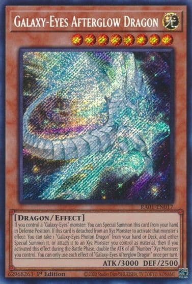 Galaxy Eyes Afterglow Dragon Secret Rare 25th Anniversary Rarity Collection Yu-Gi-Oh! card