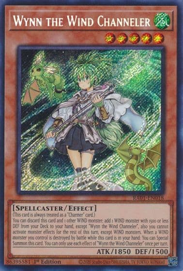 Wynn the Wind Channeler Secret Rare 25th Anniversary Rarity Collection Yu-Gi-Oh! card