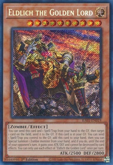 Eldlich the Golden Lord Alternate Art Secret Rare 25th Anniversary Rarity Collection Yu-Gi-Oh! card