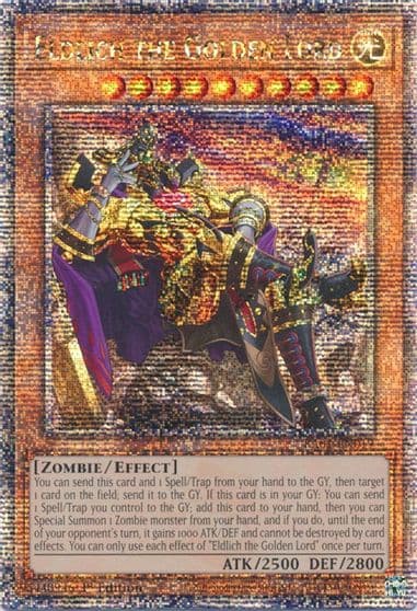 Eldlich the Golden Lord Alternate Art Quarter Century Secret Rare 25th Anniversary Rarity Collection Yu-Gi-Oh! card