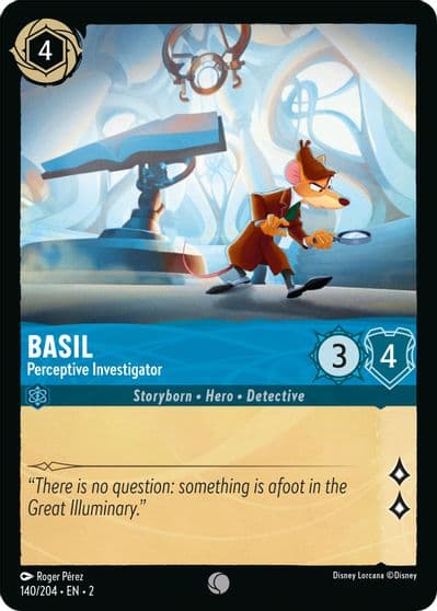 Basil Perceptive Investigator Rise of the Floodborn Lorcana card