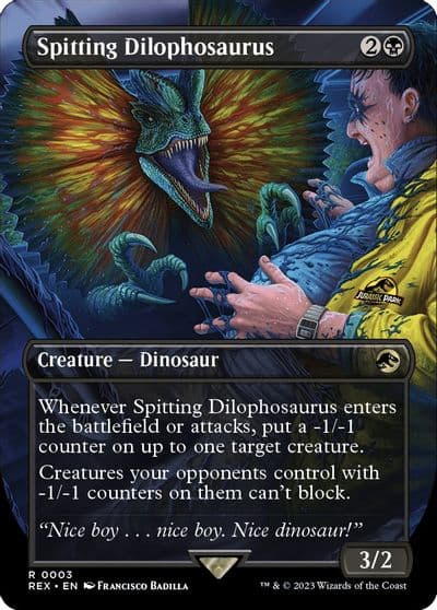 Spitting Dilophosaurus Borderless Universes Beyond: Jurassic World Collection Magic card