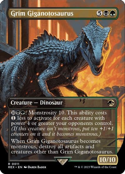 Grim Giganotosaurus Borderless Universes Beyond: Jurassic World Collection Magic card