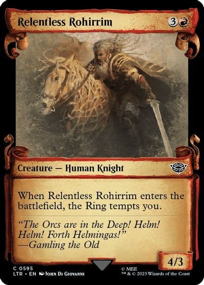 Relentless Rohirrim Showcase Scrolls Universes Beyond: The Lord of the Rings: Tales of Middle-earth Magic card