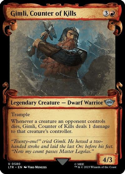 Gimli Counter of Kills Showcase Scrolls Universes Beyond: The Lord of the Rings: Tales of Middle-earth Magic card