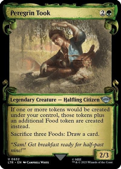 Peregrin Took Showcase Scrolls Universes Beyond: The Lord of the Rings: Tales of Middle-earth Magic card
