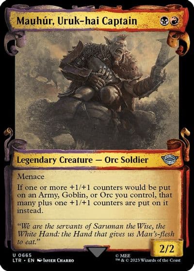 Mauhur Uruk hai Captain Showcase Scrolls Universes Beyond: The Lord of the Rings: Tales of Middle-earth Magic card