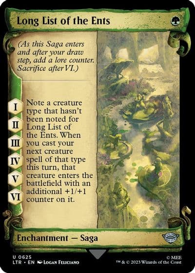 Long List of the Ents Showcase Scrolls Universes Beyond: The Lord of the Rings: Tales of Middle-earth Magic card