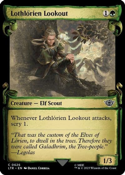 Lothlorien Lookout Showcase Scrolls Universes Beyond: The Lord of the Rings: Tales of Middle-earth Magic card