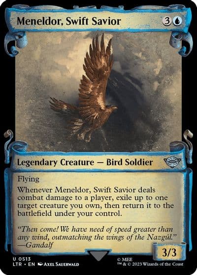 Meneldor Swift Savior Showcase Scrolls Universes Beyond: The Lord of the Rings: Tales of Middle-earth Magic card