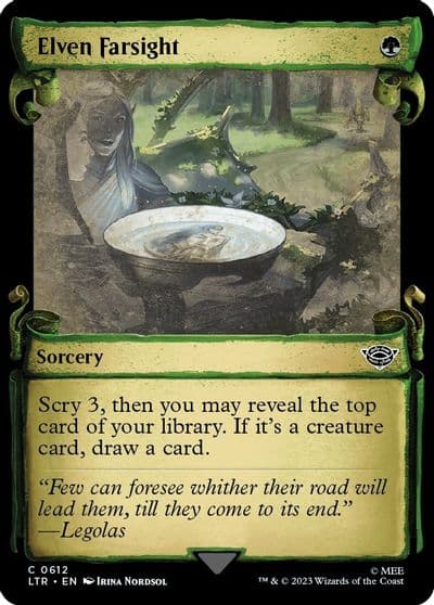 Elven Farsight Showcase Scrolls Universes Beyond: The Lord of the Rings: Tales of Middle-earth Magic card