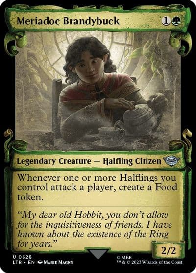 Meriadoc Brandybuck Showcase Scrolls Universes Beyond: The Lord of the Rings: Tales of Middle-earth Magic card