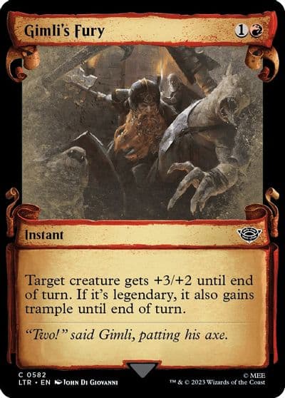Gimlis Fury Showcase Scrolls Universes Beyond: The Lord of the Rings: Tales of Middle-earth Magic card