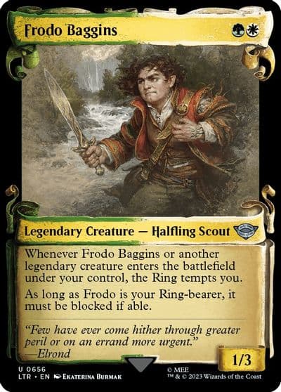 Frodo Baggins Showcase Scrolls Universes Beyond: The Lord of the Rings: Tales of Middle-earth Magic card