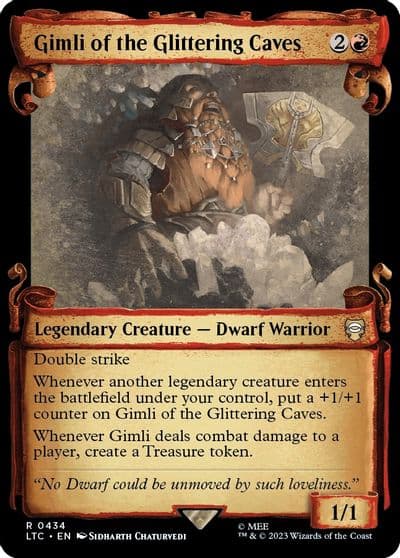 Gimli of the Glittering Caves Showcase Scrolls Commander: The Lord of the Rings: Tales of Middle-earth Magic card