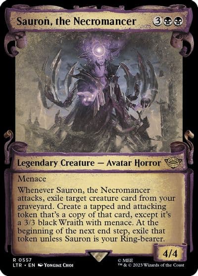 Sauron the Necromancer Showcase Scrolls Universes Beyond: The Lord of the Rings: Tales of Middle-earth Magic card
