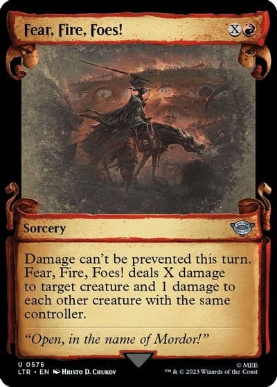 Fear Fire Foes Showcase Scrolls Universes Beyond: The Lord of the Rings: Tales of Middle-earth Magic card