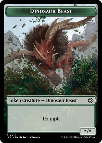 Dinosaur Beast Dinosaur Double Sided Token Commander: The Lost Caverns of Ixalan Magic card