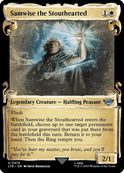 Samwise the Stouthearted Showcase Scrolls Universes Beyond: The Lord of the Rings: Tales of Middle-earth Magic card