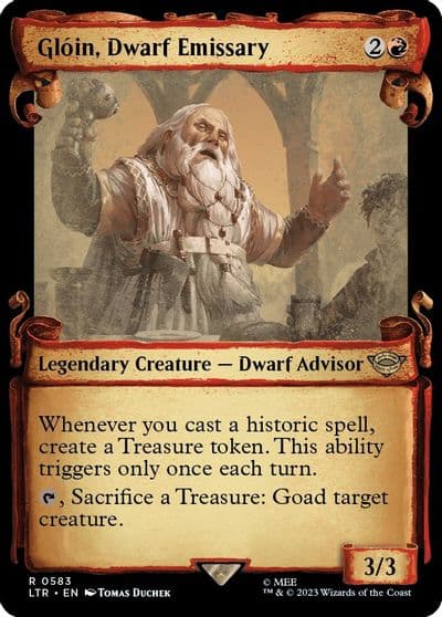 Gloin Dwarf Emissary Showcase Scrolls Universes Beyond: The Lord of the Rings: Tales of Middle-earth Magic card