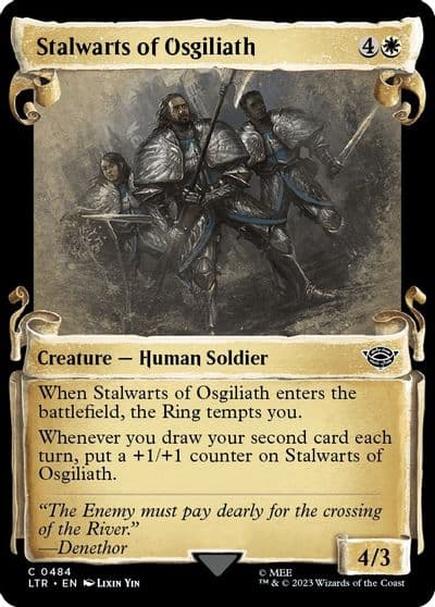 Stalwarts of Osgiliath Showcase Scrolls Universes Beyond: The Lord of the Rings: Tales of Middle-earth Magic card