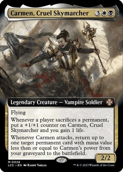 Carmen Cruel Skymarcher Extended Art Commander: The Lost Caverns of Ixalan Magic card