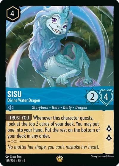 Sisu Divine Water Dragon Rise of the Floodborn Lorcana card