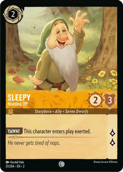 Sleepy Nodding Off Rise of the Floodborn Lorcana card