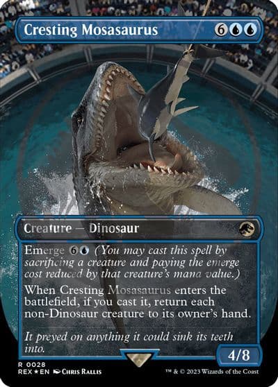 Cresting Mosasaurus Borderless Emblem Universes Beyond: Jurassic World Collection Magic card