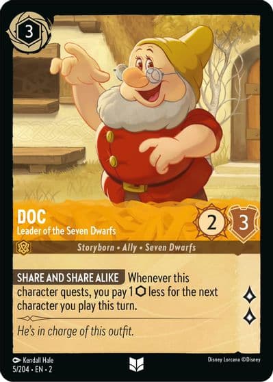 Doc Leader of the Seven Dwarfs Rise of the Floodborn Lorcana card