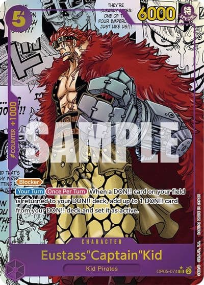 EustassCaptainKid Alternate Art Manga Awakening of the New Era One Piece card