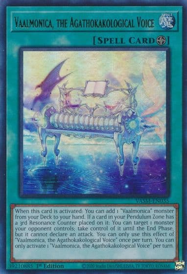 Vaalmonica the Agathokakological Voice Valiant Smashers Yu-Gi-Oh! card