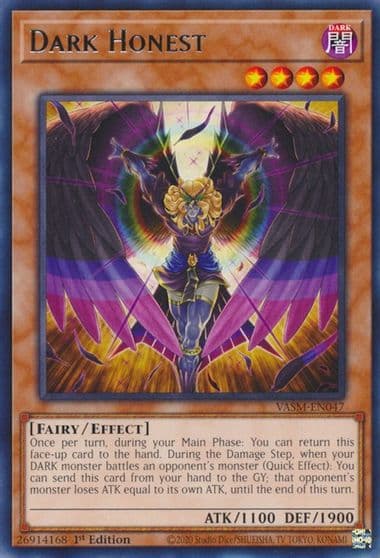 Dark Honest Valiant Smashers Yu-Gi-Oh! card
