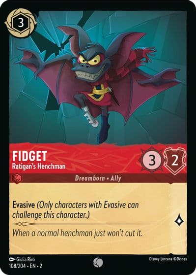 Fidget Ratigans Henchman Rise of the Floodborn Lorcana card