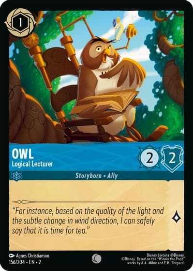 Owl Logical Lecturer Rise of the Floodborn Lorcana card