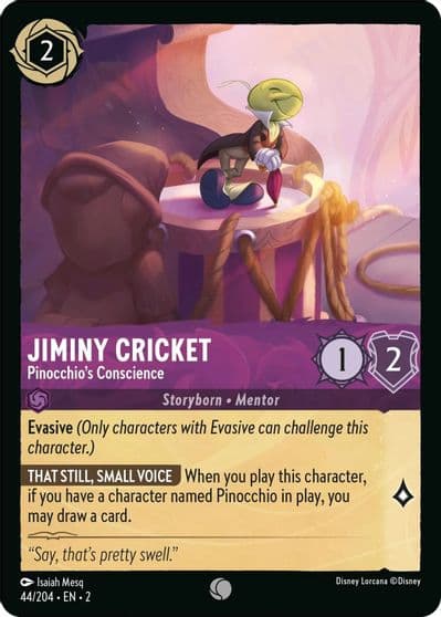 Jiminy Cricket Pinocchios Conscience Rise of the Floodborn Lorcana card