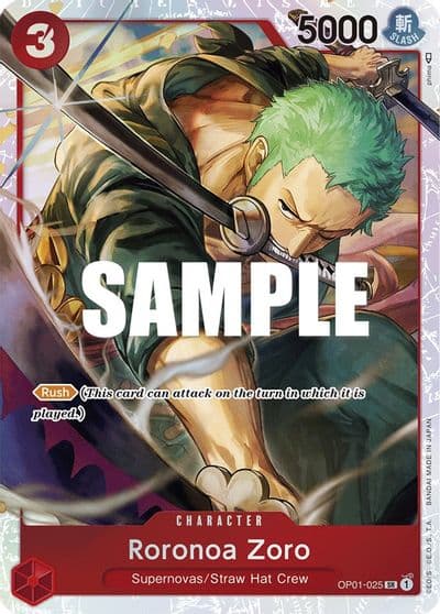 Roronoa Zoro OP01 025 Ultra Deck The Three Captains One Piece Promotion Cards One Piece card